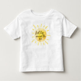 Waterverf Geel eerste reis rond de zon Kinder Shirts