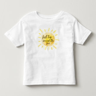 Waterverf Geel eerste reis rond de zon Kinder Shirts