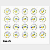 Waterverf Geel en Blauw Homemade Limoncello Ronde Sticker (Vel)