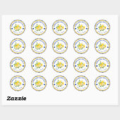 Waterverf Geel en Blauw Homemade Limoncello Ronde Sticker (Vel)