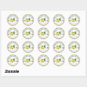 Waterverf Geel en Blauw Homemade Limoncello Ronde Sticker (Vel)