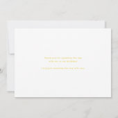 Waterverf Geel en Chocoladedonuts Verjaardag Bedankkaart (Achterkant)