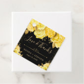 Waterverf Geel en Goud Glam Bloemen Wedding Bedankjes Labels (In situ)
