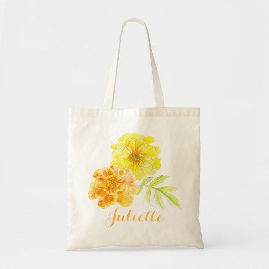 Waterverf geel en oranje bibliotheektas tote bag (Voorkant)