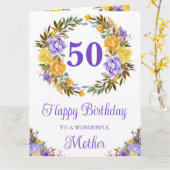 Waterverf Geel en Paars Bloemen Dag Kaart (Gele Bloem)