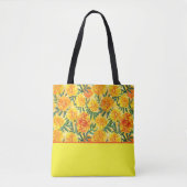 Waterverf Geel en Sinaasappel Marigolds, Kleurenbl Tote Bag (Voorkant)