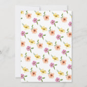 Waterverf Geel en Violet Floral Bridal Luncheon Kaart (Achterkant)