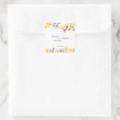 Waterverf Geel en White Magnolia Blossom Vierkante Sticker (Tas)