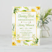 Waterverf Geel en Witte Dagen 21ste verjaardag Kaart (Staand voorkant)