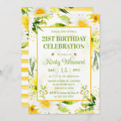 Waterverf Geel en Witte Daisies Verjaardag Kaart (Voorkant / Achterkant)