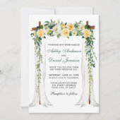 Waterverf Geel Floral Groen Kaart (Voorkant)