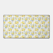 Waterverf Geel Floral Patroon Bureaumat (Voorkant)