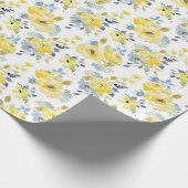 Waterverf Geel Floral Patroon Cadeaupapier (Hoek)