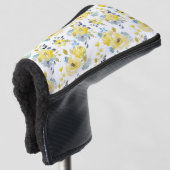 Waterverf Geel Floral Patroon Golfheadcover (3/4 voorkant)