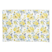 Waterverf Geel Floral Patroon Kussensloop (Voorkant)