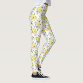 Waterverf Geel Floral Patroon Leggings (Rechts)