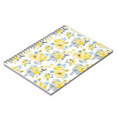 Waterverf Geel Floral Patroon Notitieboek (Linkerzijde)
