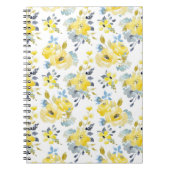 Waterverf Geel Floral Patroon Notitieboek (Voorkant)