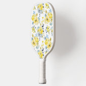 Waterverf Geel Floral Patroon Pickleball Paddle (Links)