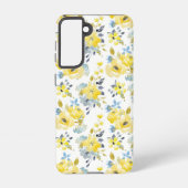 Waterverf Geel Floral Patroon Samsung Galaxy Hoesje (Achterkant)