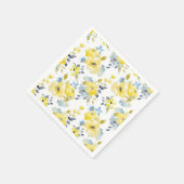 Waterverf Geel Floral Patroon Servet (Hoek)