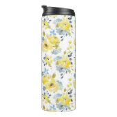 Waterverf Geel Floral Patroon Thermosbeker (Geroteerd rechts)