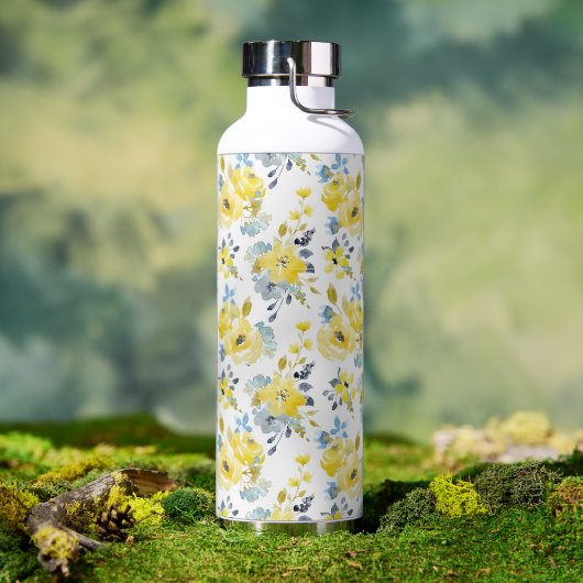 Waterverf Geel Floral Patroon Waterfles (Buiten)