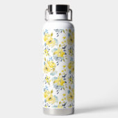 Waterverf Geel Floral Patroon Waterfles (Achterkant)