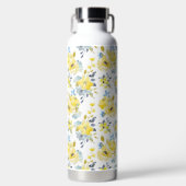 Waterverf Geel Floral Patroon Waterfles (Voorkant)