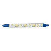 Waterverf Geel Floral Patroon Zwarte Inkt Pen (Voorkant)