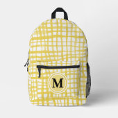 Waterverf geel Gingham monogram Bedrukte Rugzak (Voorkant)