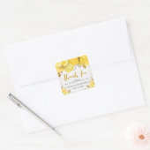 Waterverf Geel Glam Rozen Verjaardag Vierkante Sticker (Envelop)