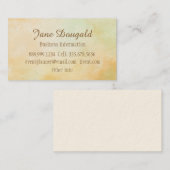 Waterverf Geel Gold Abstract Modern Elegant Visitekaartje (Voorkant / Achterkant)