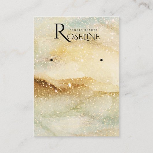 Waterverf Geel gouden glitter jewlery display Visitekaartje (Voorkant)