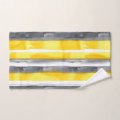 Waterverf Geel Grijs Wit Gestreept Bad Handdoek (Handdoek)