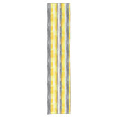 Waterverf Geel Grijs Wit Gestreept Korte Tafelloper (Voorkant)