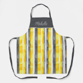 Waterverf Geel Grijs Wit Gestreept Schort (Voorkant)