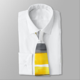 Waterverf Geel Grijs Wit Gestreepte Stropdas