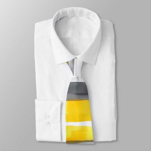 Waterverf Geel Grijs Wit Gestreepte Stropdas (Gebonden)