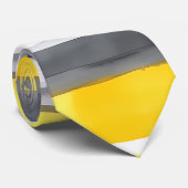 Waterverf Geel Grijs Wit Gestreepte Stropdas (Opgerold)