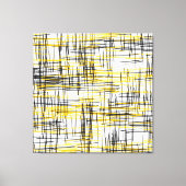 waterverf "Geel grijs zwart krabbels" Abstract Canvas Afdruk (Voorkant)