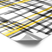 waterverf "Geel grijs zwart krabbels" Abstract Poster (Hoek)