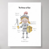 Waterverf geel haar meisje het pantser van God pri Poster (Voorkant)