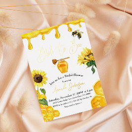 Waterverf Geel Honing Bruid Naar Bijen Vrijgezelle Folie Uitnodiging