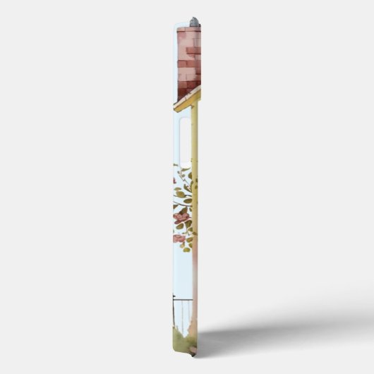 Waterverf geel huis bloembakken tuin zoet Case-Mate iPhone case (Achterkant / Rechts)