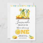 Waterverf Geel limonade 1e verjaardagsfeestje Kaart (Voorkant)