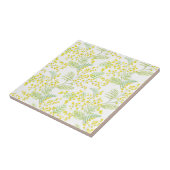 Waterverf geel Mimosa bloemenpatroon Tegeltje (Zijkant)