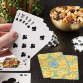 Waterverf geel monogram Roos Pokerkaarten (Insitu)