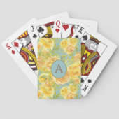 Waterverf geel monogram Roos Pokerkaarten (Achterkant)