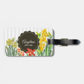 Waterverf Geel Oranje-lentevloerontwerp Bagagelabel (Achterkant horizontaal)